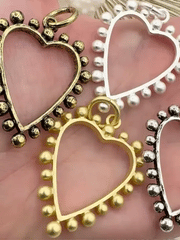 Heart Pendants, Zinc Alloy Heart Pendants, 42mm x 35mm, Textured Heart Charms, 7 Finishes,  Fast Ship
