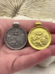Reproduction Texas Independence Coin Pendant 30mm,Gold or Burnished Silver,Reproduction Coin Pendant with Bale, Texas Independence,Fast Ship