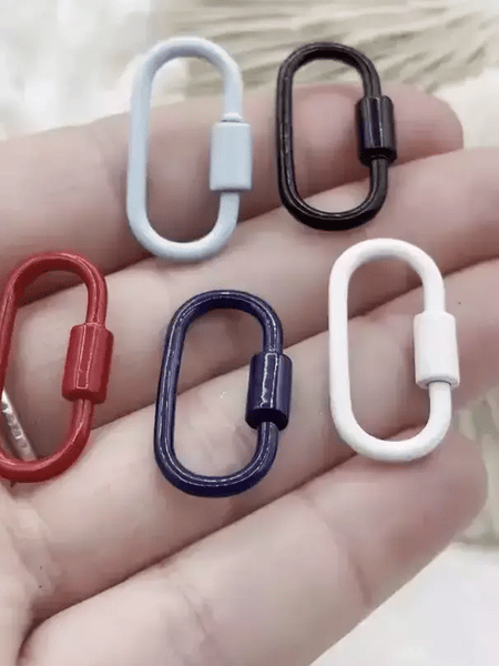 Oval Charm Clasp Push Lock Hinged Bail Chain Connectors Paperclip Clip –  iAmore Mio