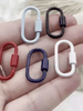 Image of Enamel Colorful Oval Carabiner lock clasp. Brass Carabiner Screw Clasp, Carabiner Screw Pendant, Screw Connector Lock. 5 styles Fast Ship