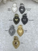 Image of Sacred Heart Pendant, Sacred Heart Charm, Love Charm, Religious Charm 7 finishes, 40mm x 24mm, 2mm thick, Plated Zinc Alloy Heart, Fast Ship