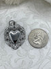 Image of Sacred Heart Pendants, Sacred Heart Charms, Love Charm, Religious Charm 7 finishes, 30mm x 26mm, 2.7mm thick, Zinc Alloy Heart, Fast Ship