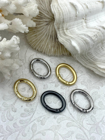 Spring Clasp, 28mm x 21mm Zinc Alloy 5 colors, Easy Open Spring, Gate Clasp, Necklace Building Extender. Charm Holder, DIY BBA Fast Ship