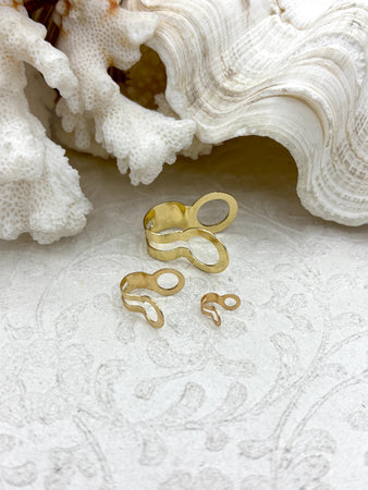 Gold Ball Chain Connectors, Sold Individually or in Sets, 3 Sizes, 2.3mm, 4mm, 8mm, Gold Plated Brass Connectors, Chain Sold Separately.