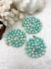 Image of Peruvian Turquoise Opal Hand Knotted Necklace, 17" , Round Stones 10mm, Gold, Matte Gold, Rhodium Finished Ends, Candy Necklace, Fast Ship