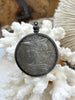 Image of Reproduction French Madagascar Medal Coin Pendant 39mm, Coin Bezel, French coin, Art Deco Coin, Gold or Silver, 2 bezel colors. Fast Ship