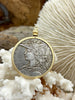 Image of Reproduction French Madagascar Medal Coin Pendant 39mm, Coin Bezel, French coin, Art Deco Coin, Gold or Silver, 3 bezel colors. Fast Ship