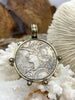 Image of Reproduction French Madagascar Medal Coin Pendant, Silver Coin, Bronze or Gunmetal Bezel, French coin, Art Deco Coin, Silver Coin. Fast Ship