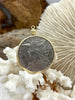 Image of Reproduction French Madagascar Medal Coin Pendant 39mm, Coin Bezel, French coin, Art Deco Coin, Gold or Silver, 3 bezel colors. Fast Ship