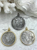 Image of Reproduction French Madagascar Medal Coin Pendant 39mm, Coin Bezel, French coin, Art Deco Coin, Gold or Silver, 3 bezel colors. Fast Ship