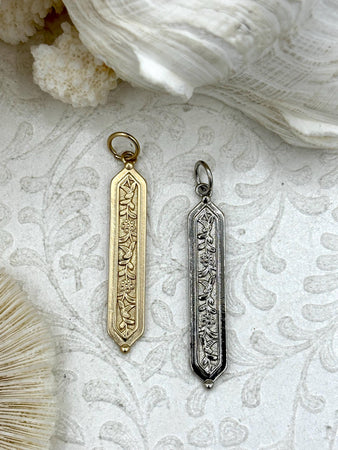 Brass Matte Gold or Rhodium Plated Flower Pendant, High Quality Brass Charm Pendants, Matte Gold, Rhodium Charms, Flower Charms. Fast Ship