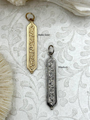 Brass Matte Gold or Rhodium Plated Flower Pendant, High Quality Brass Charm Pendants, Matte Gold, Rhodium Charms, Flower Charms.  Fast Ship