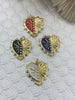 Image of Enamel Tuxedo Heart Charms, Half Enamel Heart with Half Gold Heart Shape Pendant Charm Pendant BRASS S, 4 Colors from the menu. Fast Ship Bling by A