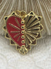 Image of Enamel Tuxedo Heart Charms, Half Enamel Heart with Half Gold Heart Shape Pendant Charm Pendant BRASS S, 4 Colors from the menu. Fast Ship Bling by A