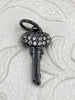Image of CZ Micro Pave BRASS Keys Gold Charm Pendants, Several Styles and Sizes to choose from , Pick Choice 1-3 Fast Ship