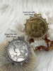 Image of Reproduction French Madagascar Medal Coin Pendant, Bezel, French coin, Art Deco Coin, Antique Coin Bezel W/Cubic Zirconia. Fast Ship
