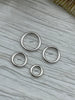 Image of Jump Rings Matte Silver, 4mm, 6mm, 8mm, 10mm, or 12mm, PK of 10, Brass Jump Rings, OPEN Ring, Heavy 15 GA (1.8mm) Jump Rings, Fast Ship