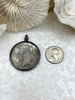 Image of Reproduction Coin Pendant 39mm, Coin Bezel, Liberty Coin, Vintage Coin, 5 bezel colors. Fast Shipping