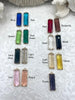 Image of Gold Bezel Rectangle Crystal Pendants, Rectangle Gold trimmed Pendants, Gold Trimmed Charms. Crystal Charms 4 Colors, Fast Ship
