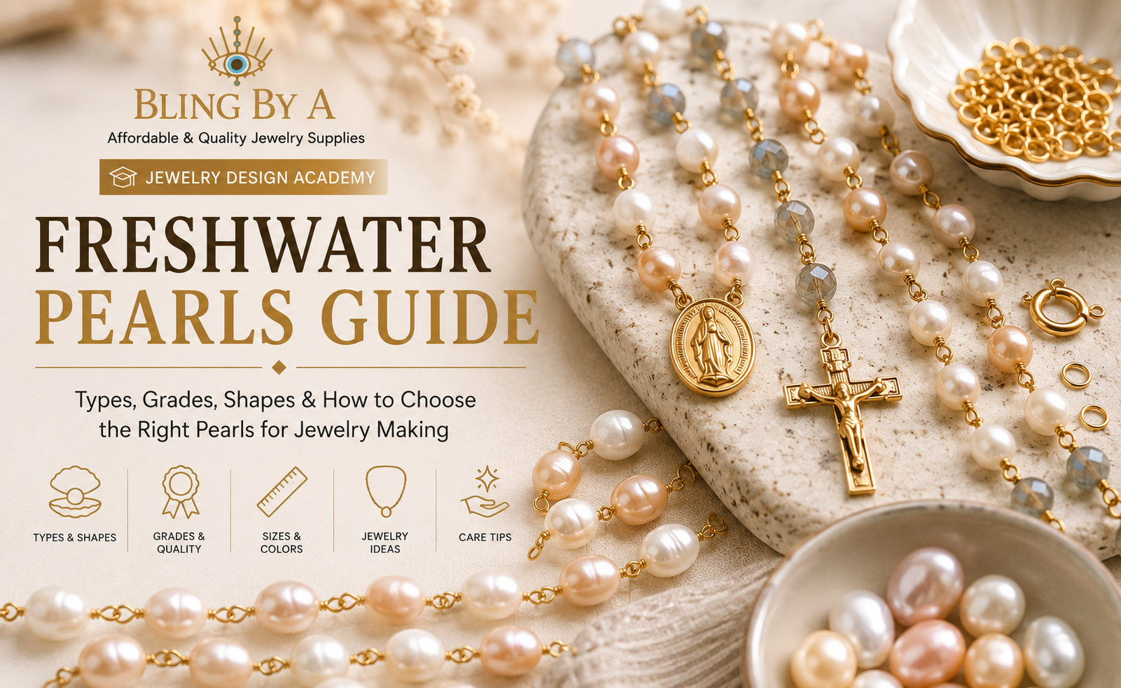 Freshwater pearls guide for jewelry making; How cultured freshwater pearls are formed