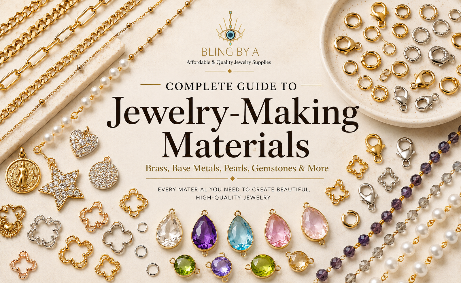 Complete Guide to Jewelry-Making Materials: Brass, Base Metals, Pearls, Gemstones & More