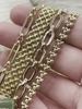 Image of Gold Plated Stainless Steel Multilink Textured Chains, 4 styles, Handmade Chains, Stainless Steel HIGH QUALITY, Sold by the ft. Fast Ship