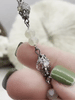 Image of Mixed Crystal  W/Decorative Caps Clear and Beige Rosary Chain, Round & Rondelle mix.Mixed 8mm and 6mm with Gunmetal cap and pin, by the foot