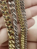 Image of Brass Curb Chain HIGH QUALITY Gold Plated Curb Chain, Rhodium Silver Curb Chain, Chunky Flat Curb Chain 2 sizes 5mm or 9mm Fast ship