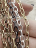 Image of Small Textured Cable Chain Oval sold by the foot. 7 Finishes (see drop down). Electroplated base metal, Fast ship