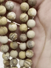 Image of Picture Jasper Hand Knotted Gemstone Necklace, 36"  MATTE finish PICTURE JASPER, 8mm Round with brown thread. Fast ship
