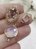 Image of Clear Crystal Gold Soldered Connector Charms. 3 styles, Gold Crystal Connector Charms, Oval  Round, Rectangle. Fast Shipping