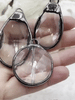 Image of Crystal Gunmetal Soldered Pendants and charms. Clear Glass Crystals, Teardrop, Round & Oval, 4 Styles to choose from. Fast Shipping
