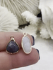 Image of Gold Over Brass Soldered Natural Agate Stone Drop Pendant with, 2 Styles Semi-Precious Gemstones Sold by the Piece. Stone Pendant Fast Ship