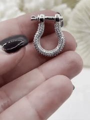 Pave U shape Clasp, U Lock Marine Shackle BRASS, Horseshoe Clasp, U Link Chain, Anchor Carabiner, Anchor Shackle, 7 finishes. Fast Ship