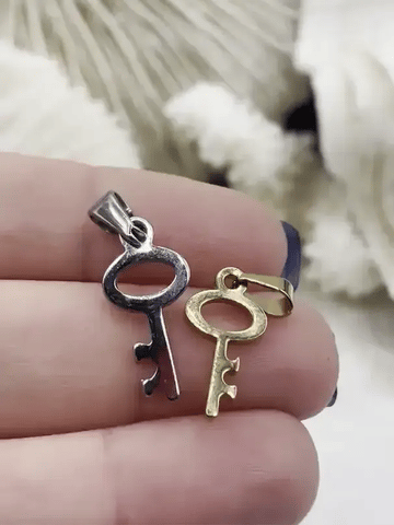 KEY  Charm Pendant Stainless Steel Silver plated Color Charm Pendants, Several Styles and Sizes to choose from , Pick Choice 1-3 Fast Ship