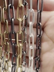 Cable Chain Smooth Oval sold by the foot. 18mmx7.5mm. Wire 2mm. Electroplated base metal, 6 finishes available. Fast ship