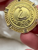 Image of Parisian Collection Gold Paris Swan Coin Pendant, "We Will Always Have Paris", Bezel with Cubic Zirconia, 28mm Coin, Brass & Zinc Alloy
