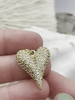Image of CZ Gold Micro PAVE Heart Charm Pendant BRASS, 2 Styles, Gold Plated Brass Heart Charms with Cubic Zirconia, Clear Cz, Fast Ship