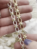 Image of Mixed Link Mixed Metal Cable Chain, Sold by the foot. Electroplated Brass, 10.5mmx7mm Large Link, 7.5mmx4.5mm Small Link, 2 Styles.Fast ship