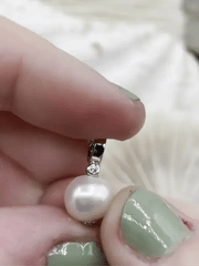 Pearl Charm Enhancer, Pearl Charm with Cubic Zirconia, Gold or Silver Plated Brass and Pearl, round pearl charms, Drop pearl Charm Fast Ship