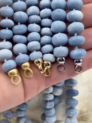 Peruvian Pale Blue Opal Hand Knotted Necklace,17