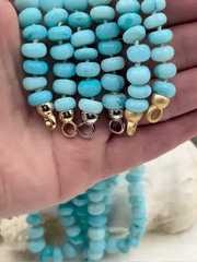 Peruvian Turquoise Opal Hand Knotted Necklace, 17