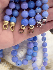 Peruvian Purple/Blue Mixed Opal Hand Knotted Necklace, 17