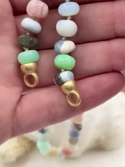 Colorful Pastel Mixed Peruvian Opal Hand Knotted Necklace 17