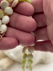 Peruvian Mixed Pale Green Opal Hand Knotted Necklace, 17