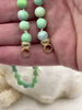 Image of Peruvian Green Opal Hand Knotted Necklace, 17" Long, Round Stones 8mm with Gold or Matte Gold Finished Ends, Candy Necklace, Fast Ship