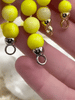 Image of Peruvian Yellow Opal Hand Knotted  Necklace, 17" Long, Round Stones, 8mm with Gold or Rhodium Finished Ends, Candy Necklace, Fast Ship