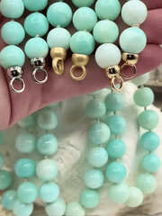 Peruvian Turquoise Opal Hand Knotted Necklace, 17