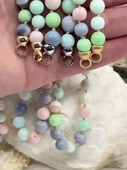 Peruvian Colorful Pastel Opal Hand Knotted Necklace, 17