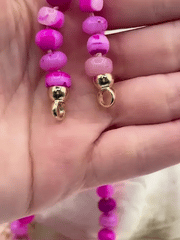 Peruvian Hot Pink Opal Hand Knotted Necklace, 17